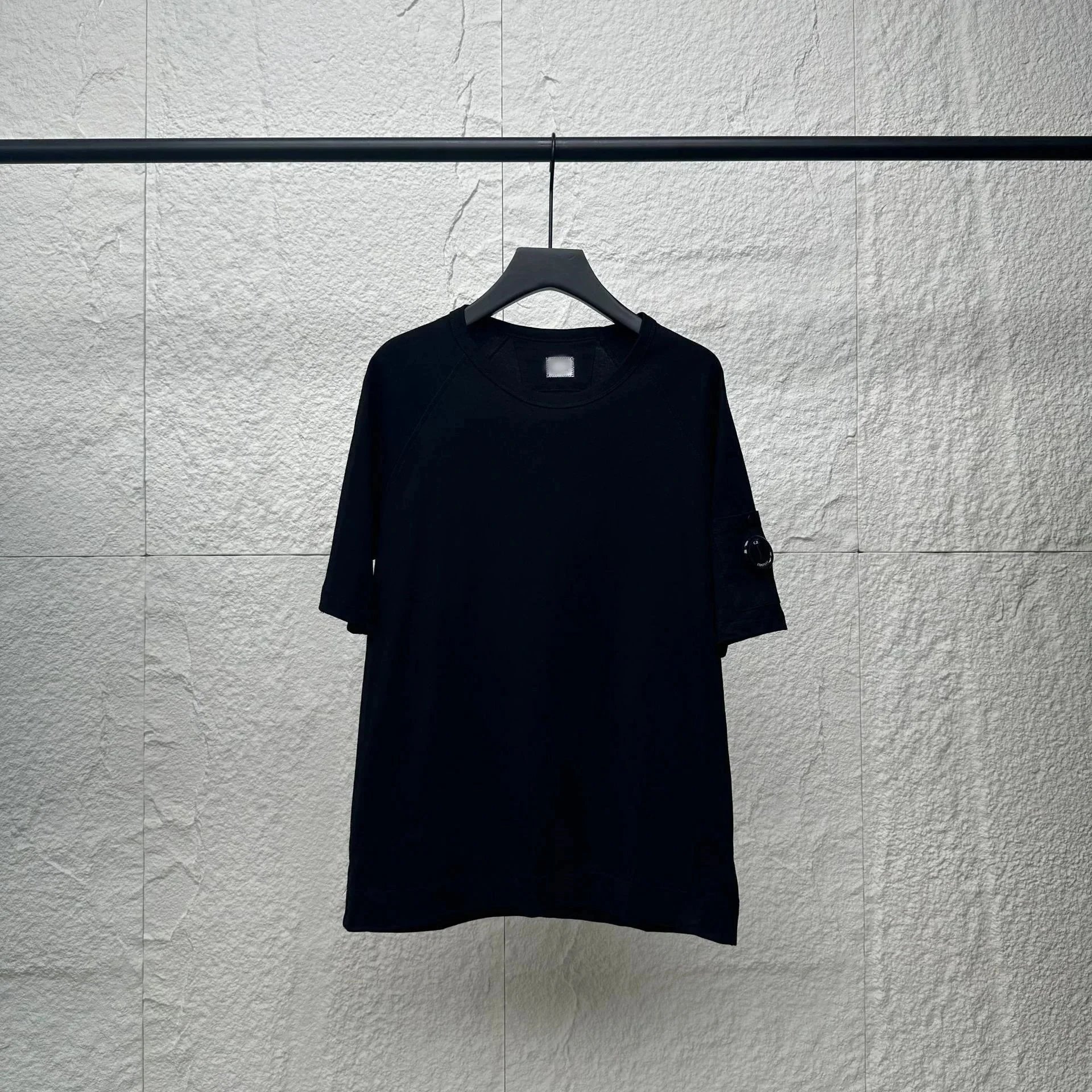 Minimalist Black T-Shirt with Sleeve Detail