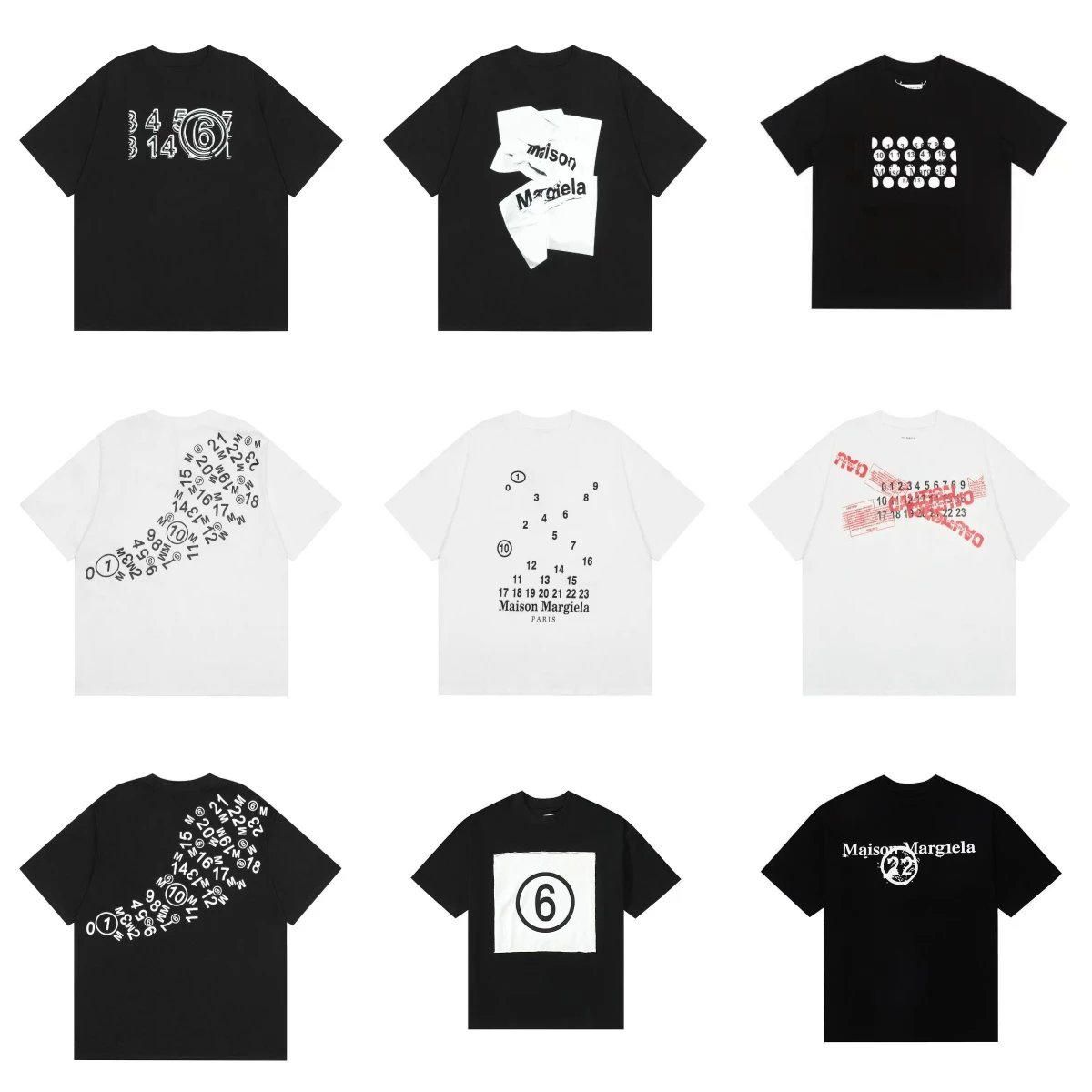 Maison Margiela Number Print T-Shirt Collection