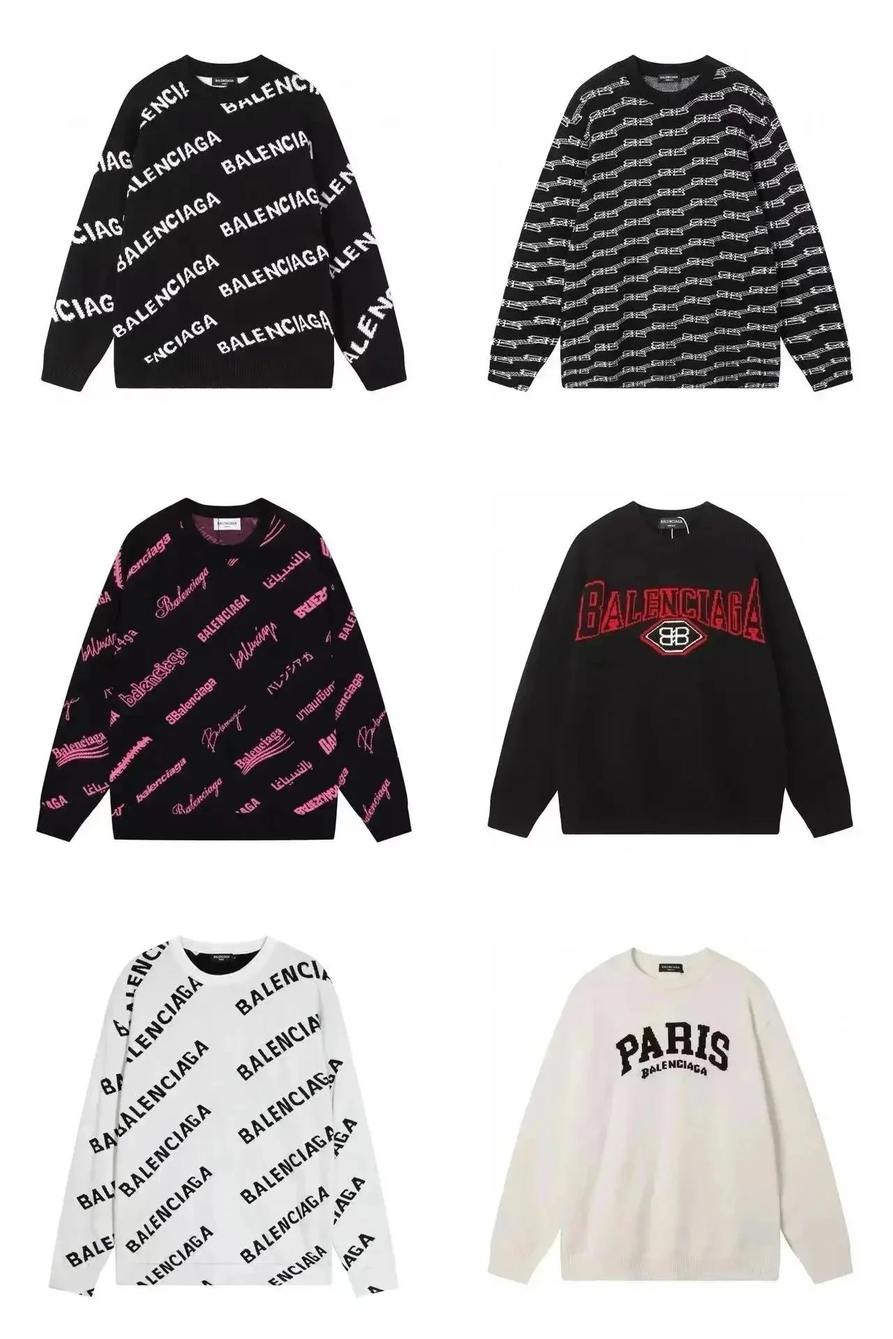 Balenciaga Logo Knit Sweaters for Men and Women