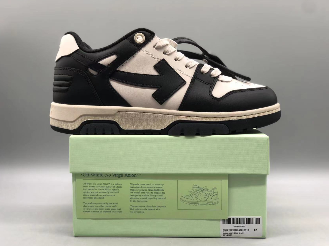 Off-White c/o Virgil Abloh Leather Sneakers Black White
