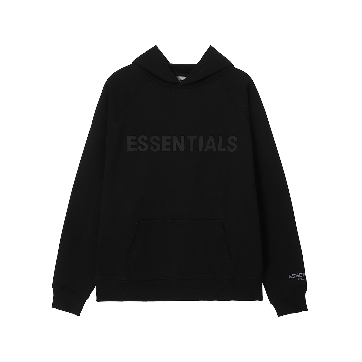 Essentials Black Hoodie Oversized Logo Sweatshirt