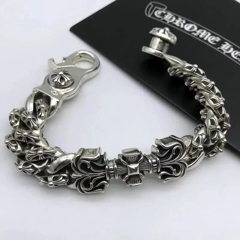 Chrome Hearts Silver Floral Bracelet for Men