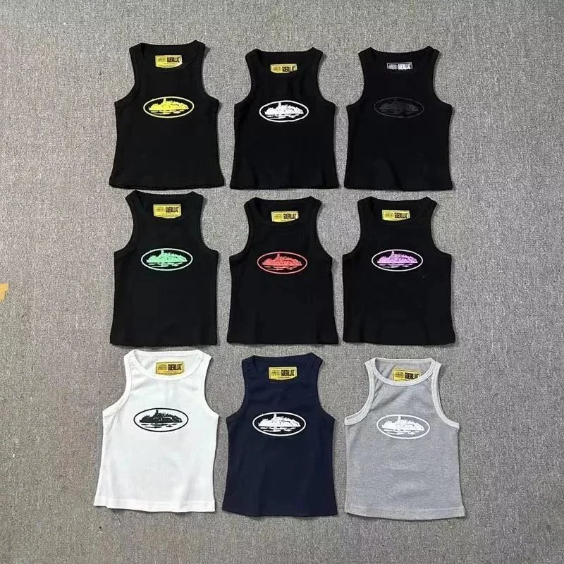 GELUK Logo Print Sleeveless Tank Tops for Men and Women