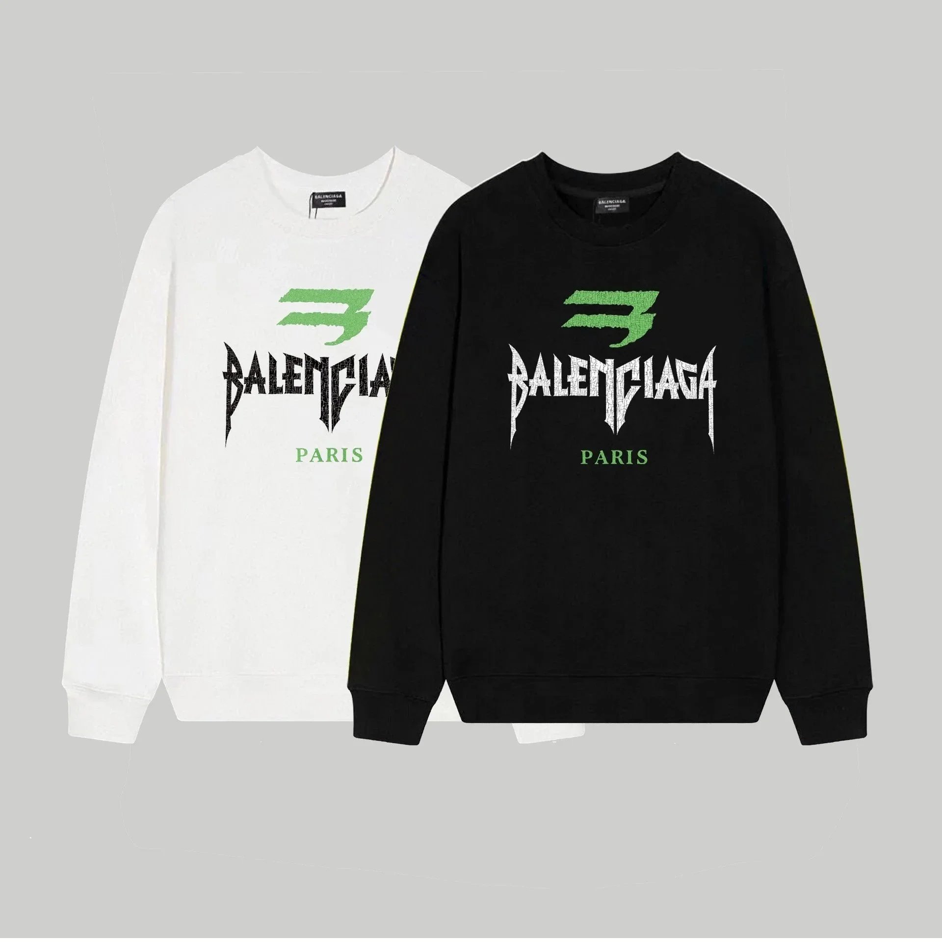 Balenciaga Paris Logo Sweatshirt Black White Crewneck
