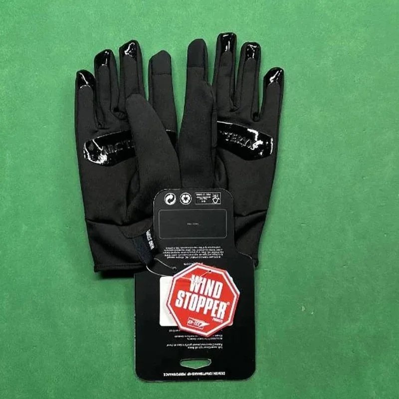 Wind Stopper Black Cycling Gloves with Touchscreen Compatible Tips