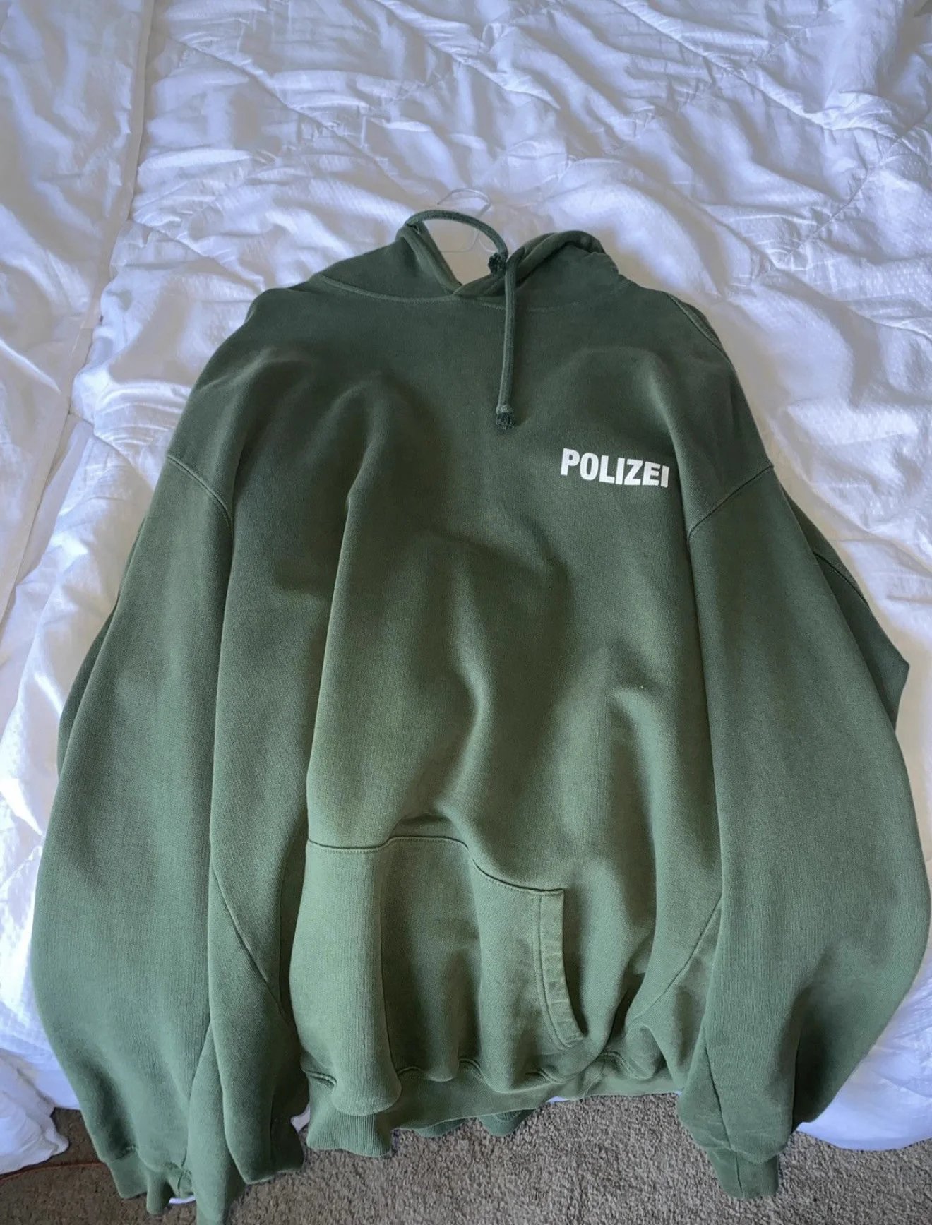 Green POLIZEI Hoodie Oversized Sweatshirt