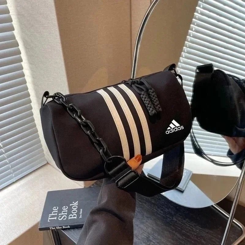 Adidas Black Crossbody Bag with Chain Strap and 3-Stripe Design