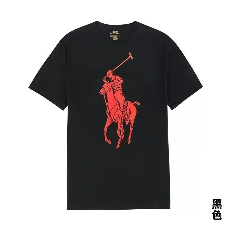 Big Pony Logo T-Shirt Black Men's Cotton Tee