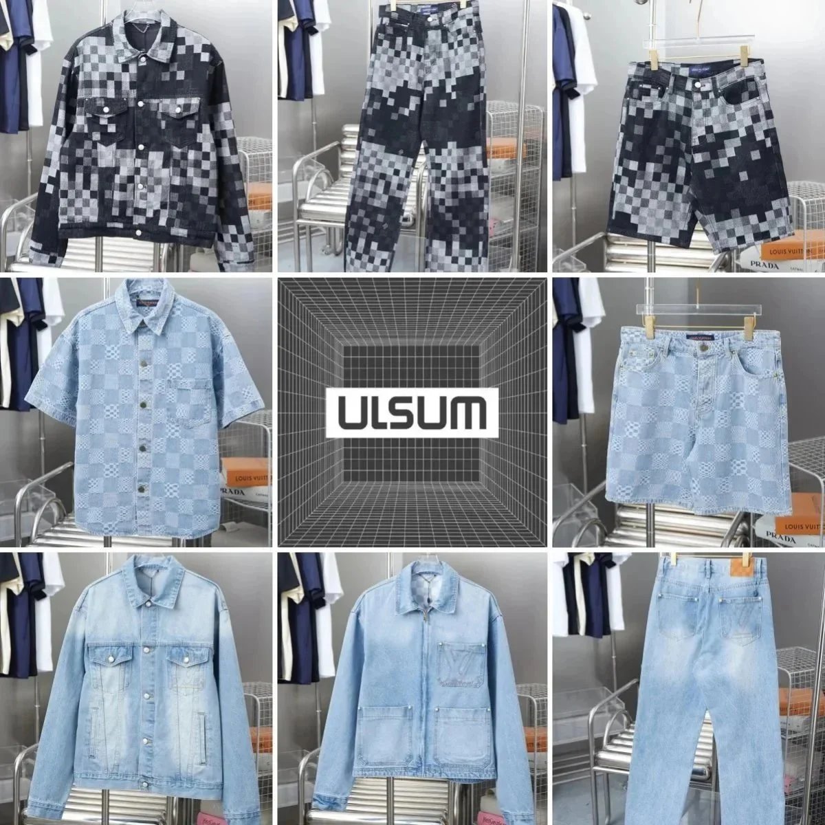 ULSUM Checkerboard Denim Clothing Collection