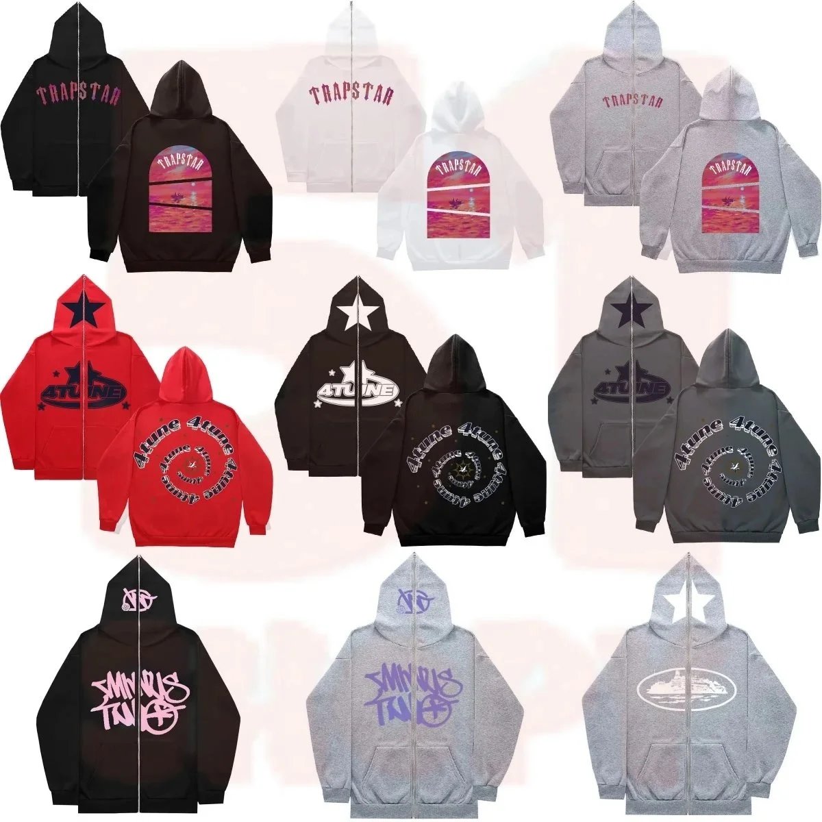 Trapstar Hoodie Collection - Streetwear Zip-Up Sweatshirts for Men and Women