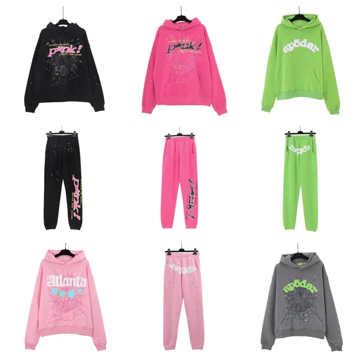 Sp6der Hoodie and Pants Set for Women - Trendy Streetwear Outfit