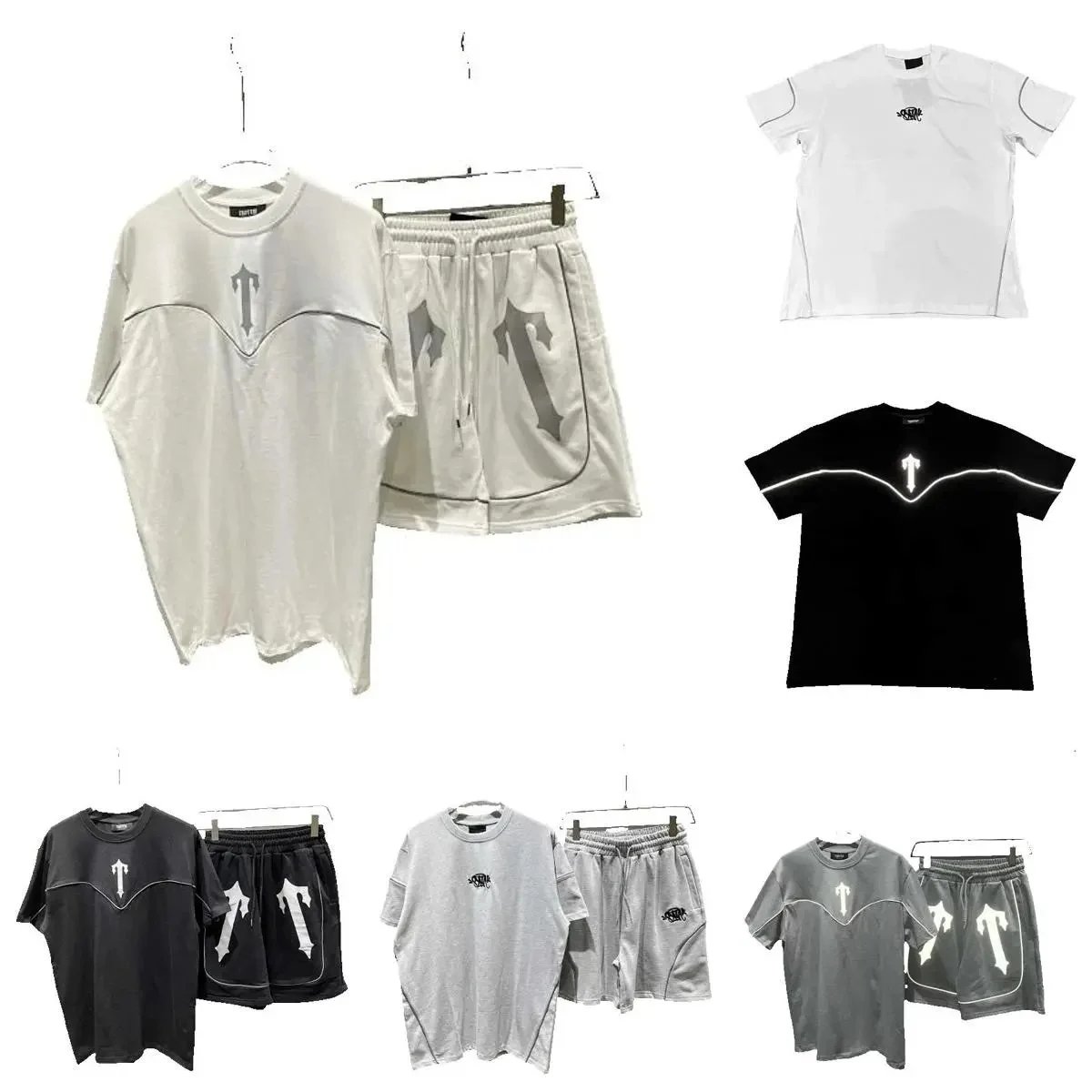 T-UP Fashion T-Shirt and Shorts Set for Men and Women