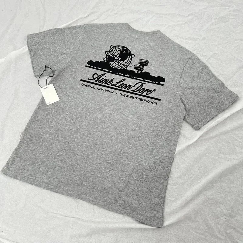 Aimé Leon Dore Gray T-Shirt with Queens New York Graphic