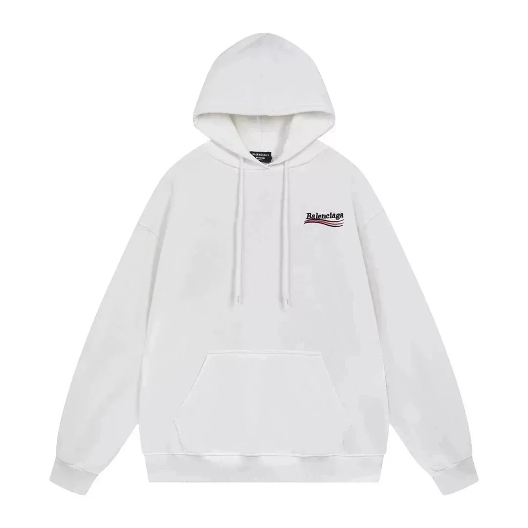 Balenciaga White Logo Hoodie Oversized Sweatshirt