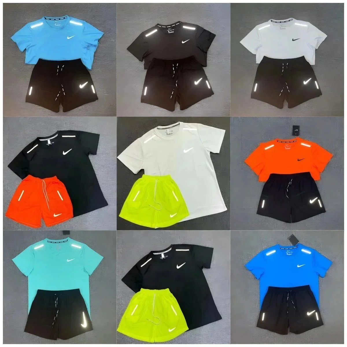 Nike Reflective Running Set for Men and Women - Sportswear T-Shirt and Shorts