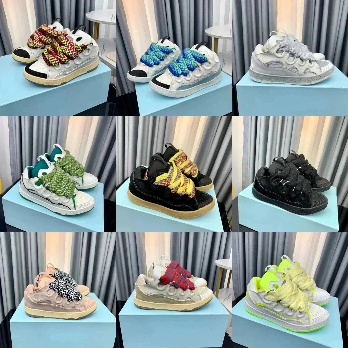 Colorful Chunky Sneakers for Women and Men - Trendy Casual Shoes with Bold Laces