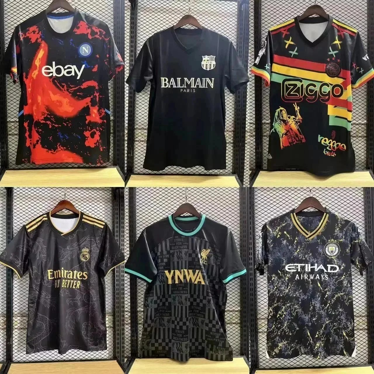 Custom Football Jersey Design with Club Logos and Sponsor Brands