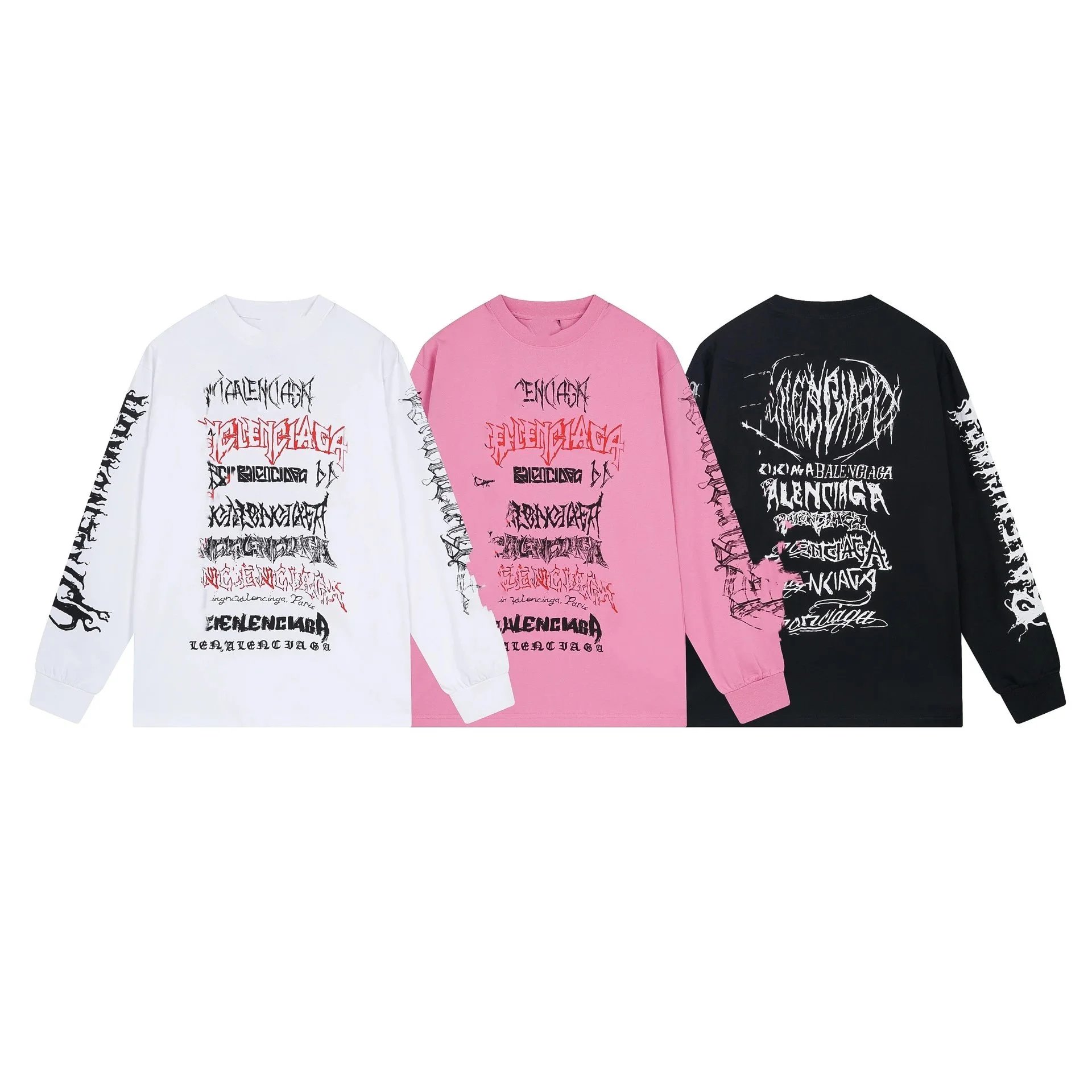 Balenciaga Graffiti Long Sleeve T-Shirt for Men and Women