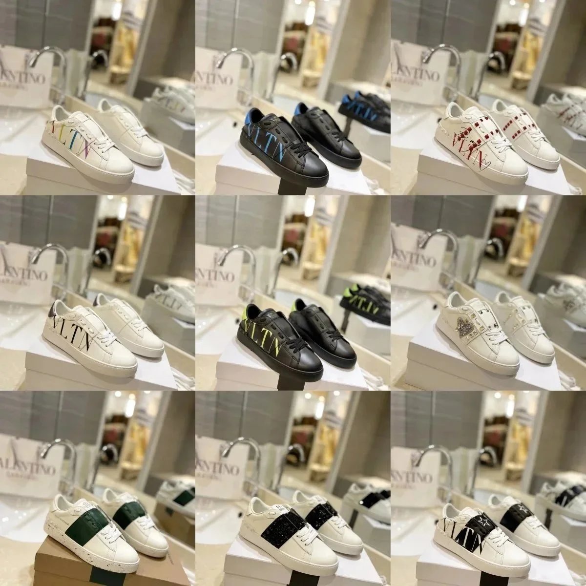 Valentino VLTN Sneakers White Black Leather Fashion Sneakers
