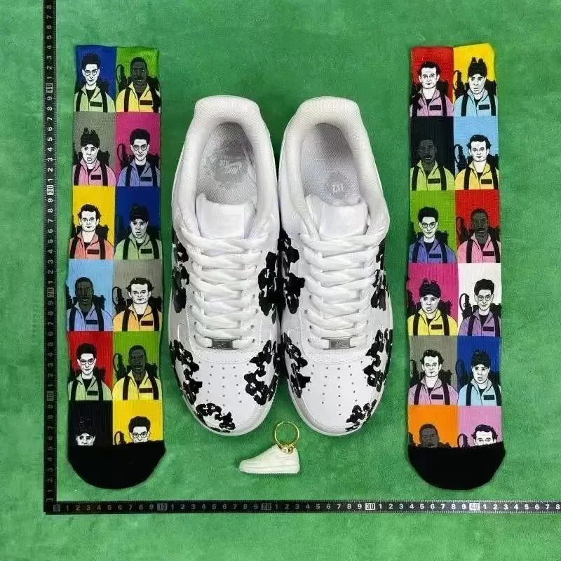 Nike Air Force 1 Custom Pop Art Sneakers White Black