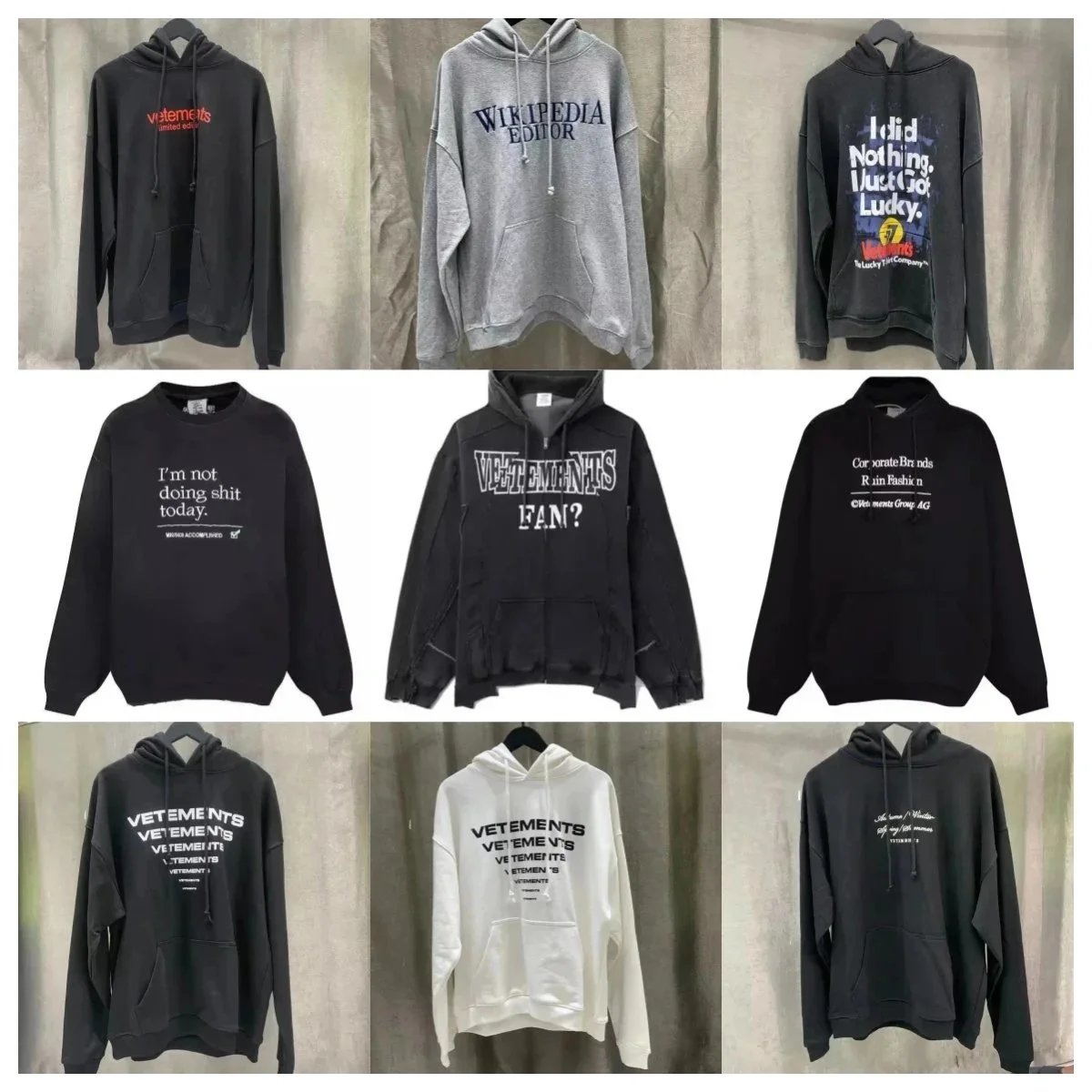 VETEMENTS Hoodie Sweatshirt Oversized Logo Print Streetwear