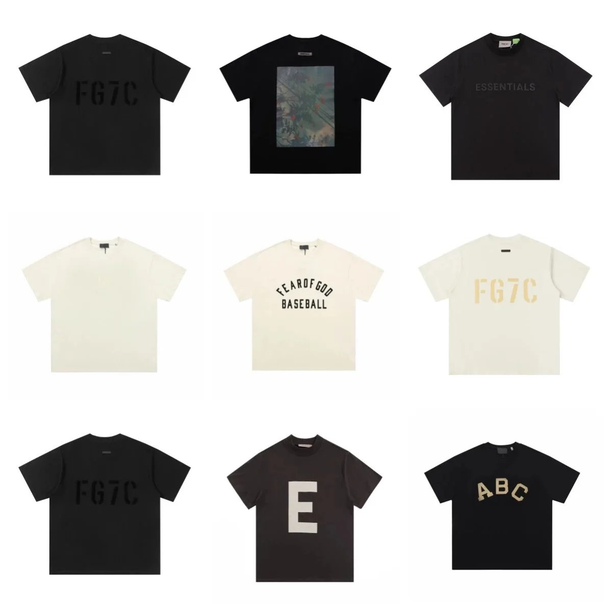 Fear of God Essentials T-Shirt Collection Black and Cream