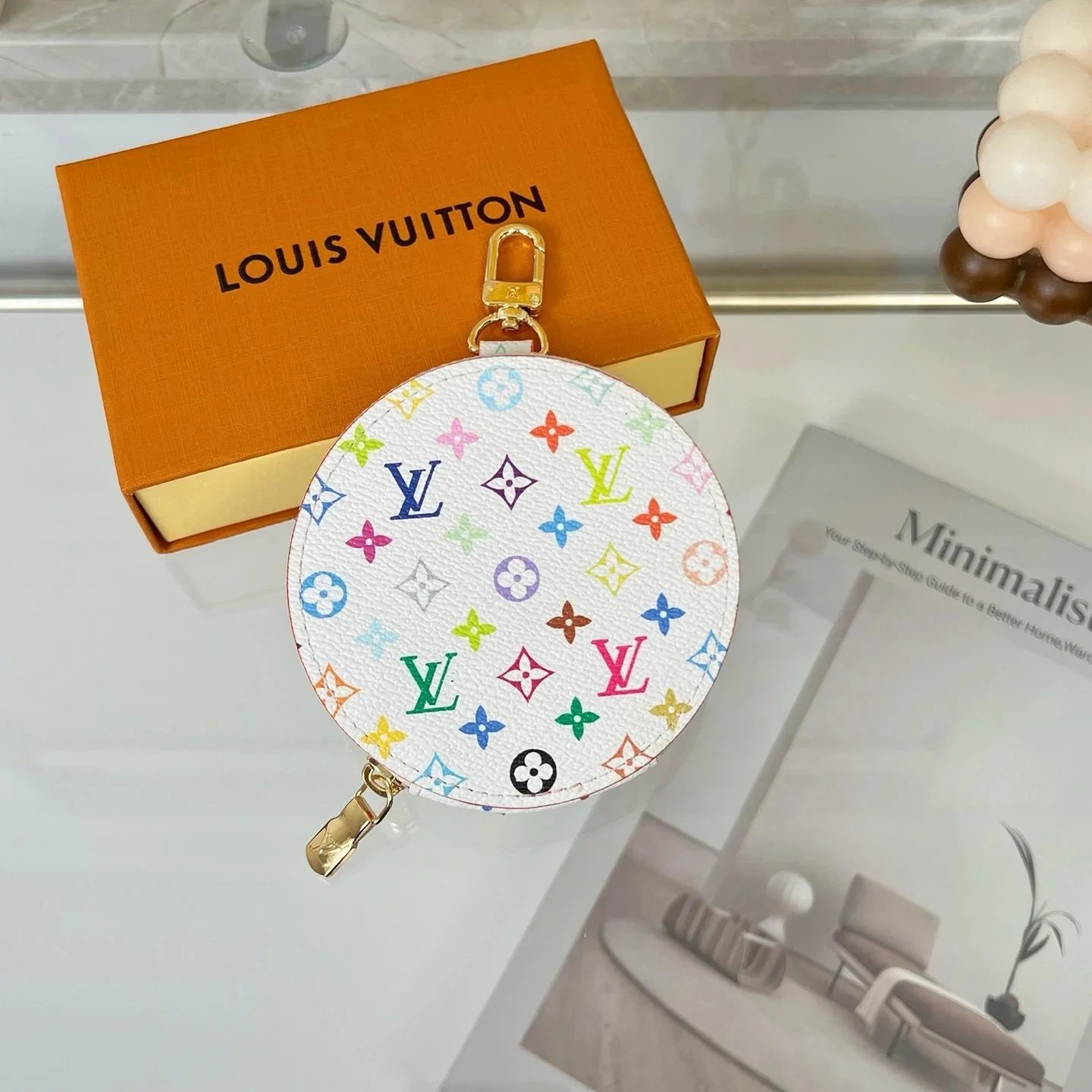 Louis Vuitton Multicolor Monogram Round Pouch with Gold Hardware