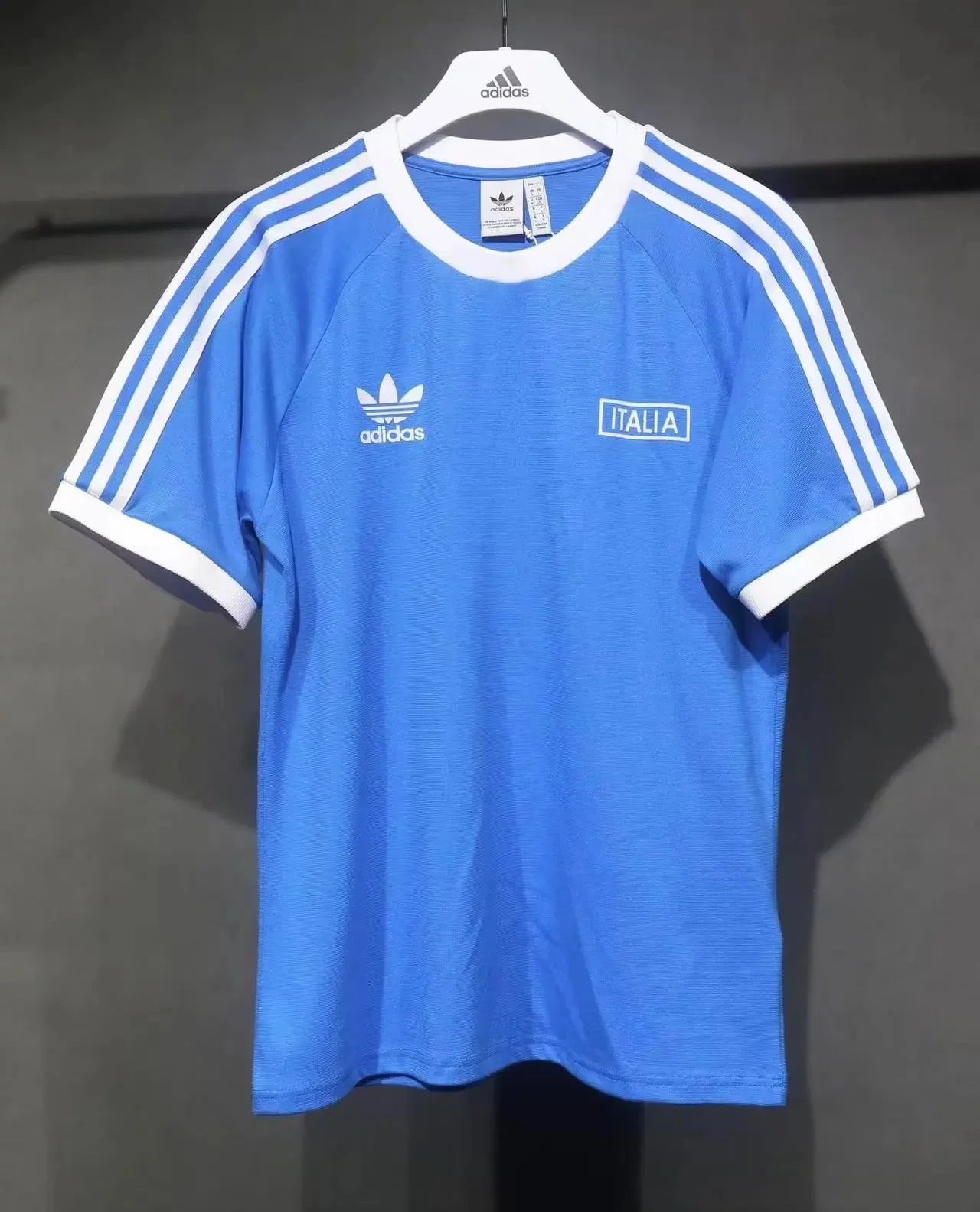 Adidas Italia Blue Retro T-Shirt for Men and Women