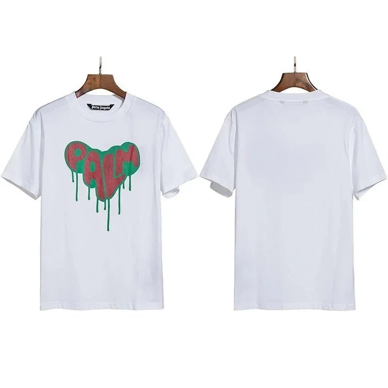 Palm Angels Dripping Heart Logo White T-Shirt