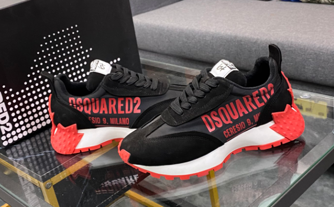 DSQUARED2 Black and Red Sneakers for Men