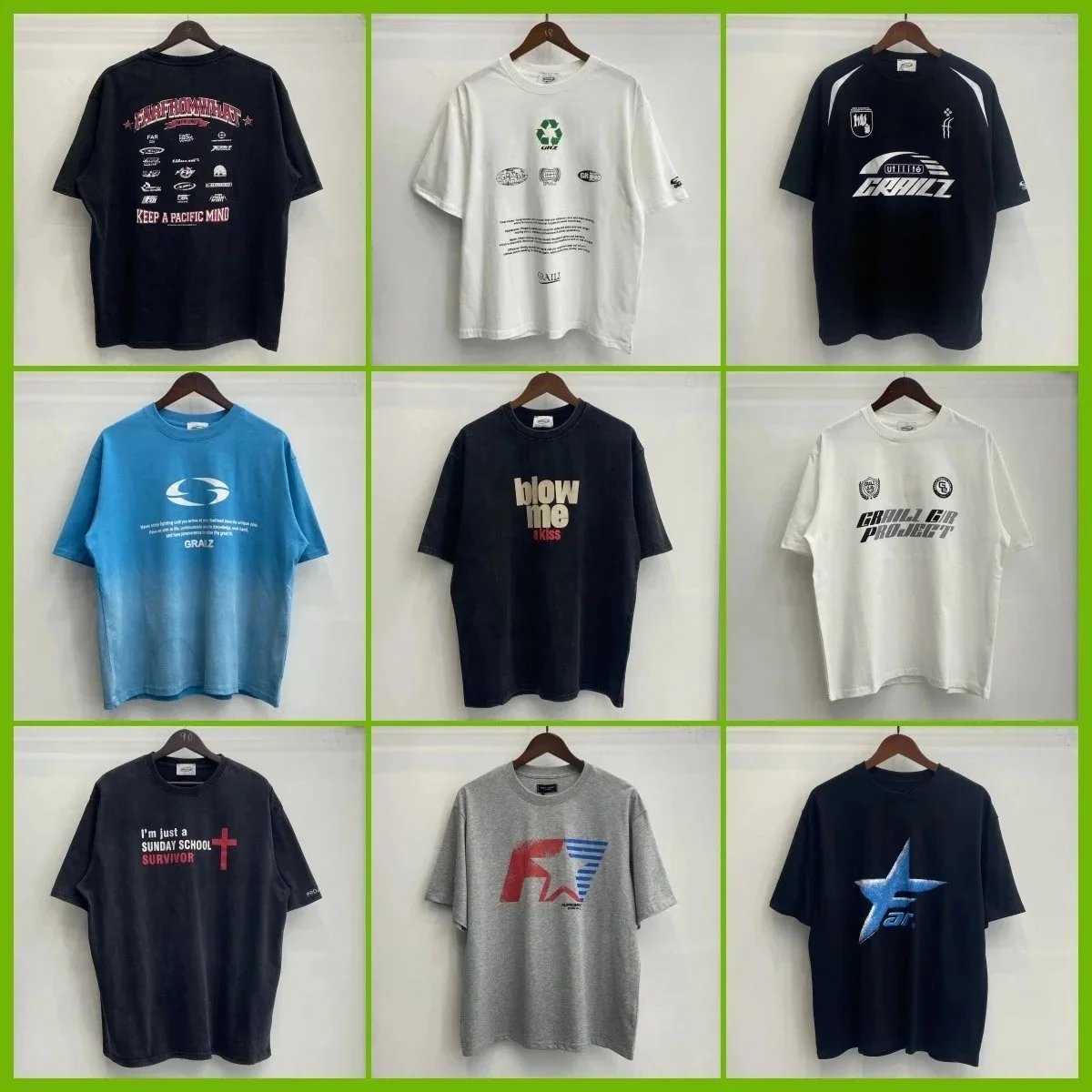 GRAILZ Streetwear T-Shirts for Men Casual Fashion Graphic Tees