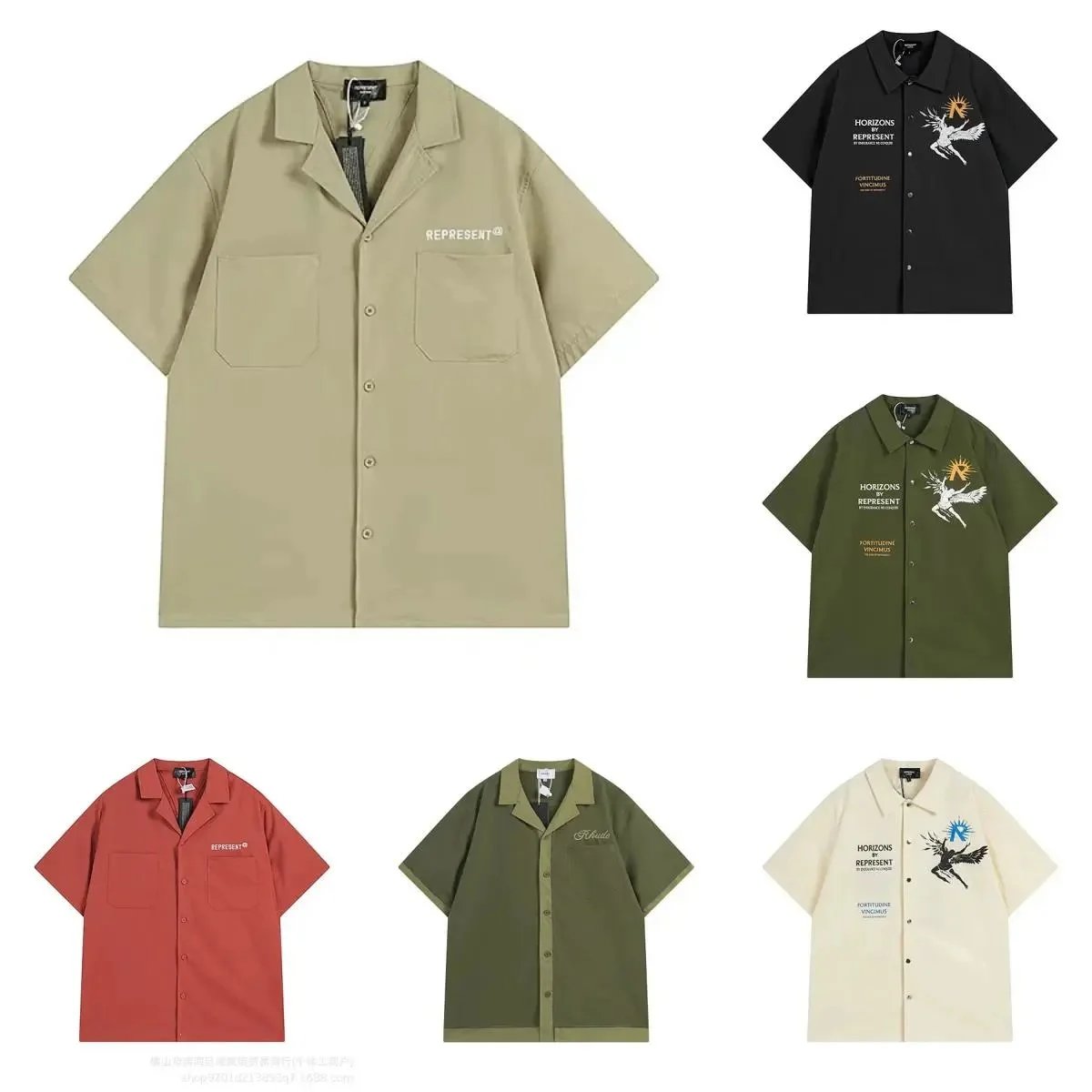 Represent Short Sleeve Button-Up Shirts for Men
