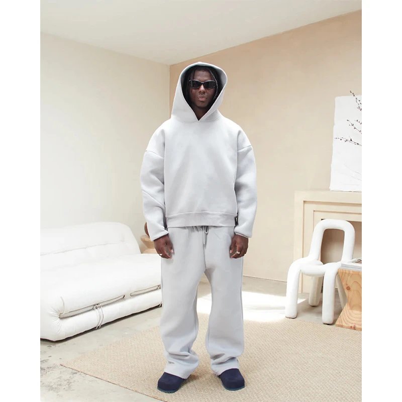 White Oversized Hoodie and Sweatpants Set for Men