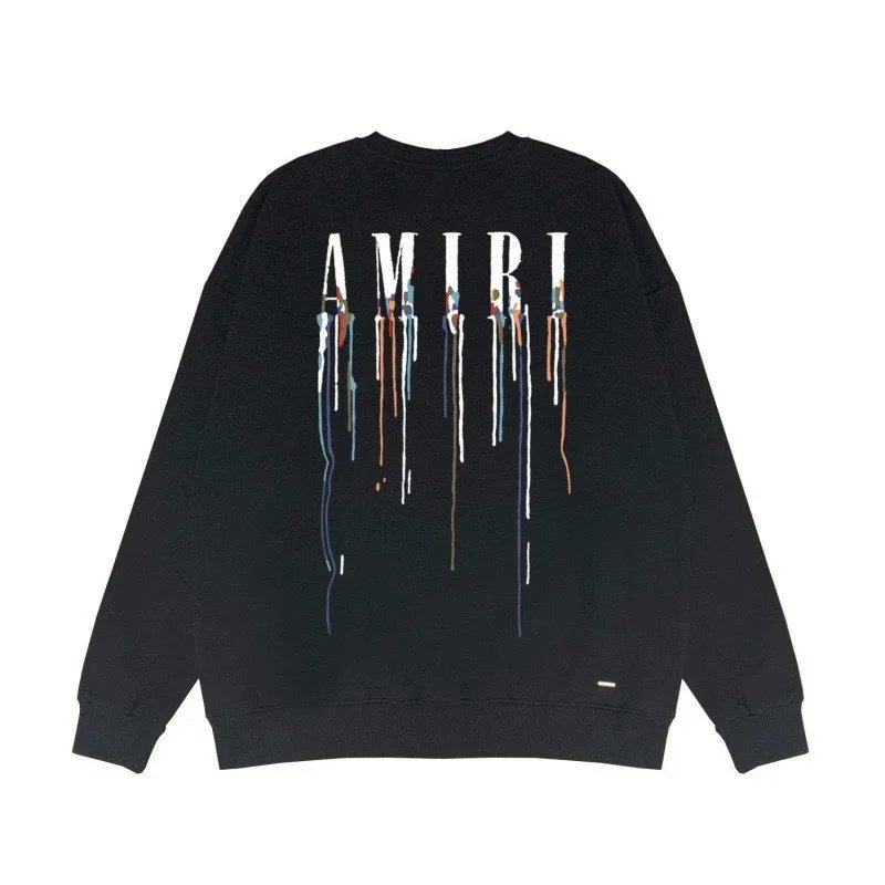 Amiri Drip Logo Crewneck Sweatshirt Black