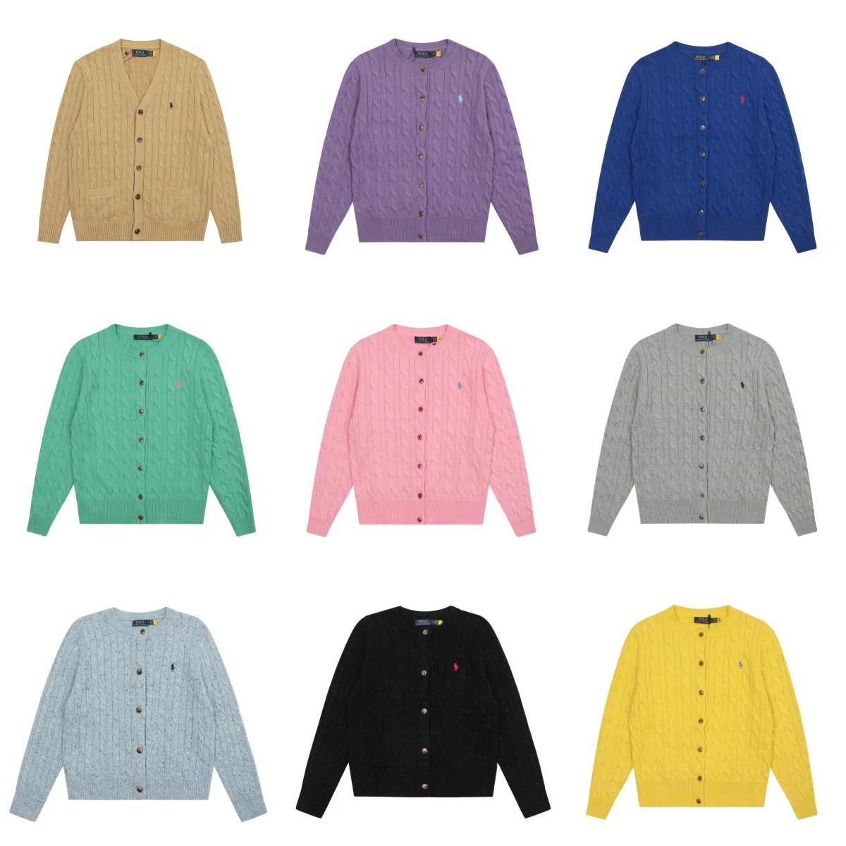 Classic Cable Knit Cardigan Sweater for Women in Multiple Colors