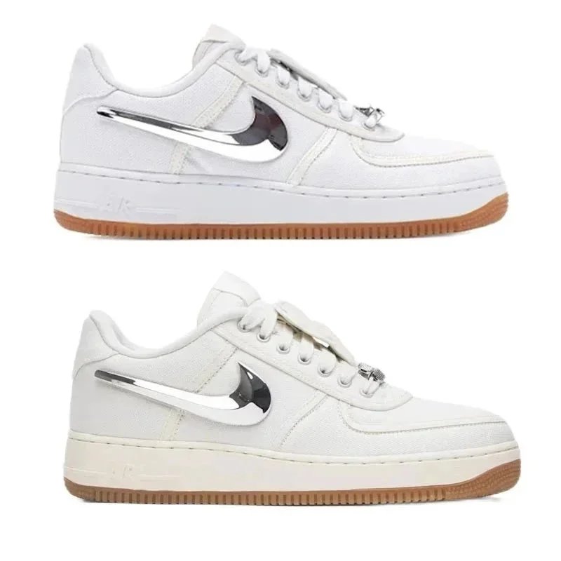 Nike Air Force 1 Low White with Chrome Swoosh Sneakers