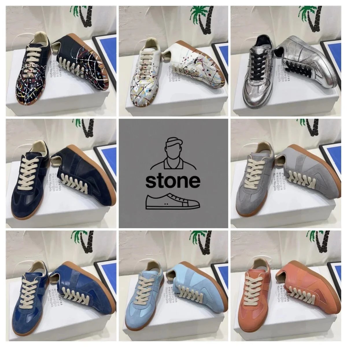 Stone Brand Leather Sneakers for Men and Women