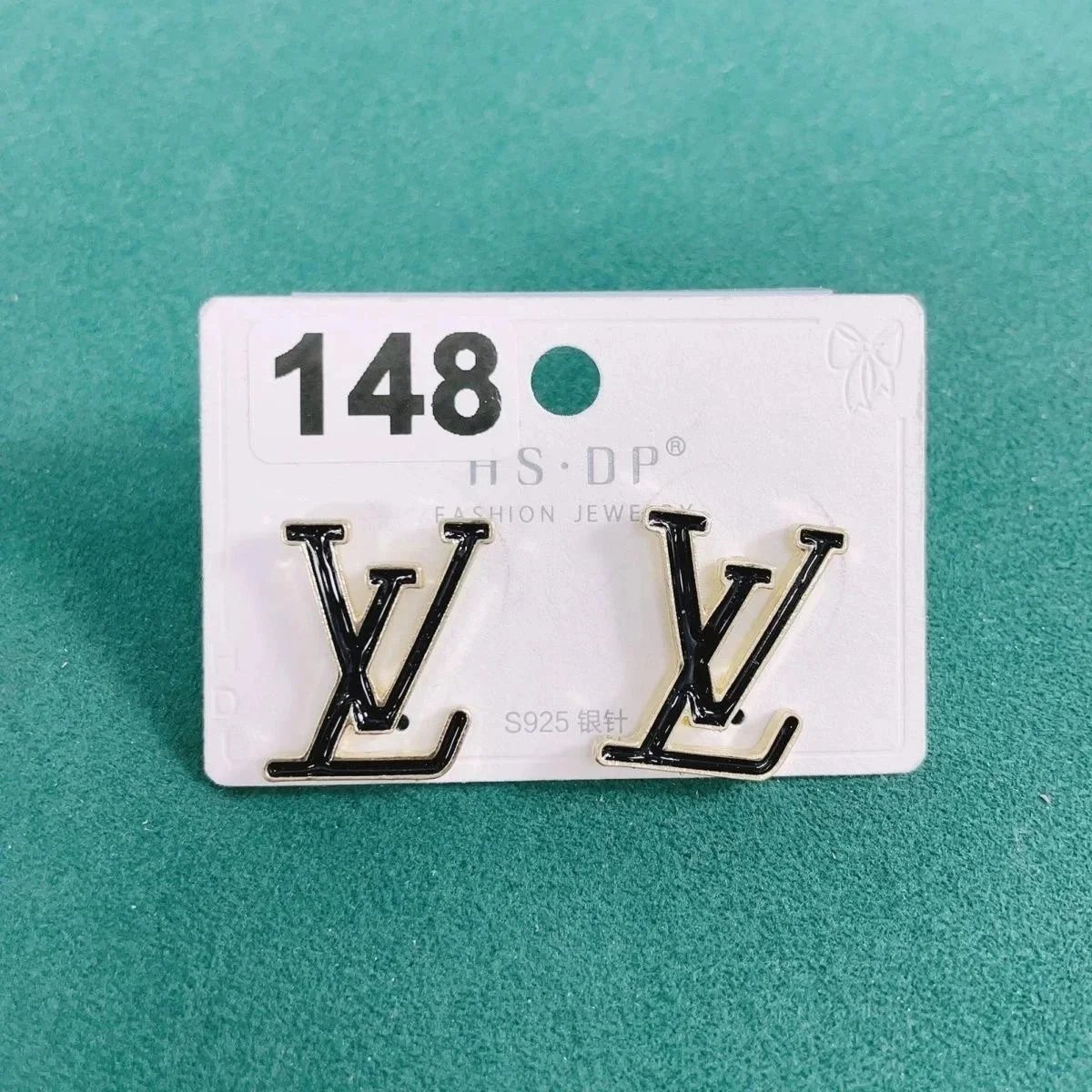 LV Logo Stud Earrings S925 Silver Plated Fashion Jewelry for Women