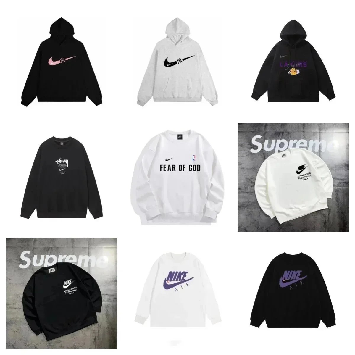 Nike x Supreme x Fear of God Hoodies and Sweatshirts