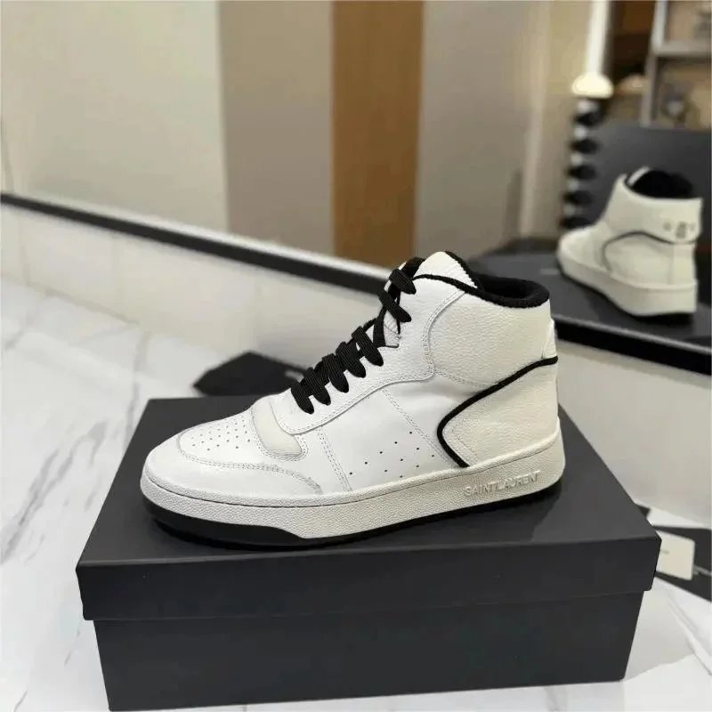 Saint Laurent White High-Top Sneakers for Men