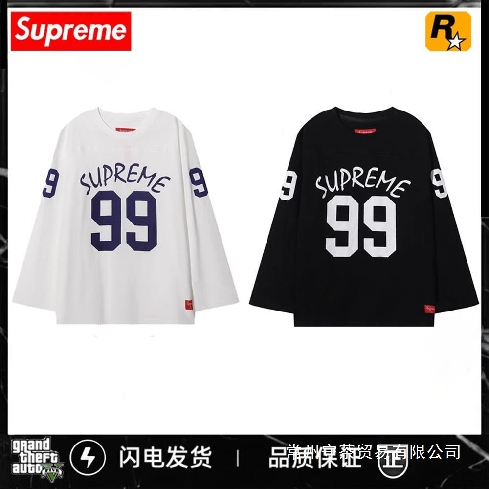 Supreme 99 Jersey Long Sleeve T-Shirt White Black
