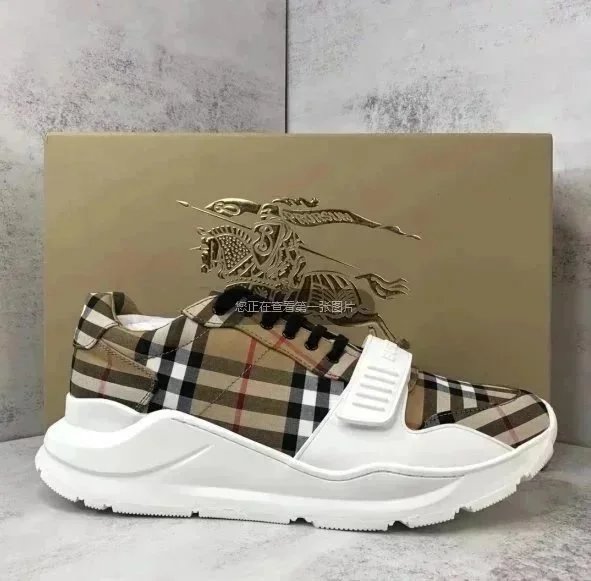Burberry Check Pattern Chunky Sneakers for Men and Women