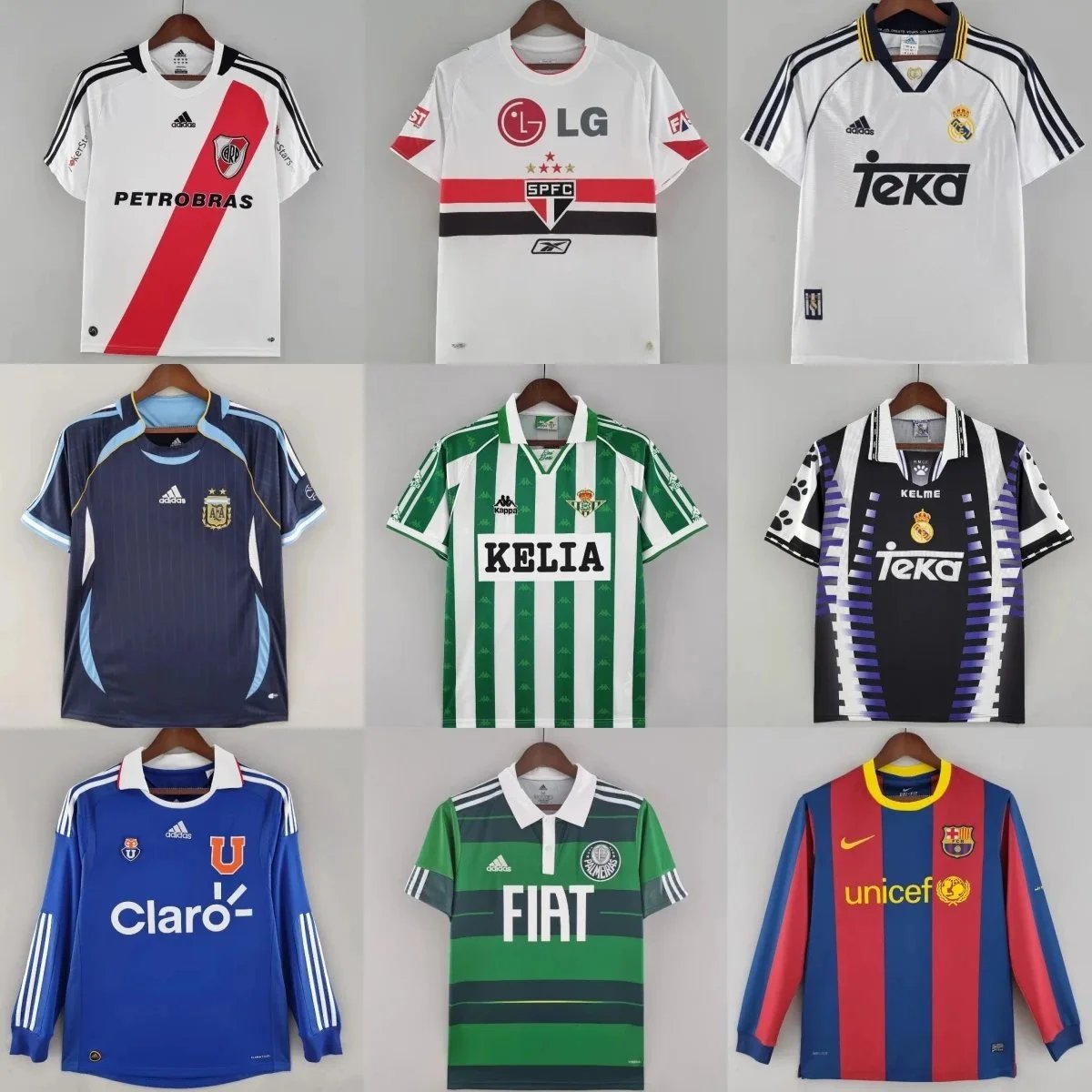 Vintage Football Jerseys Collection from Top Clubs