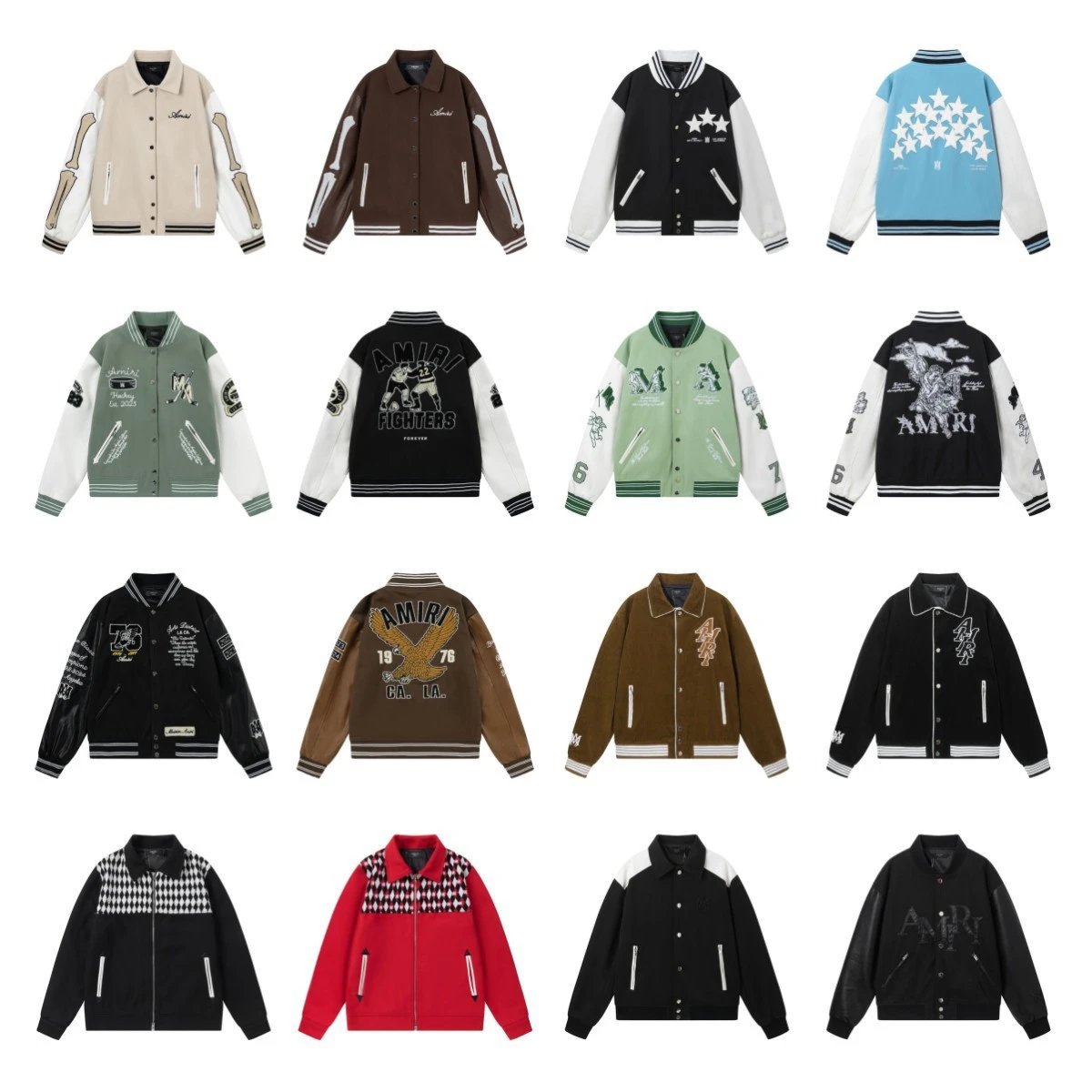 Amiri Varsity Jackets for Men - Premium Leather & Wool Designs