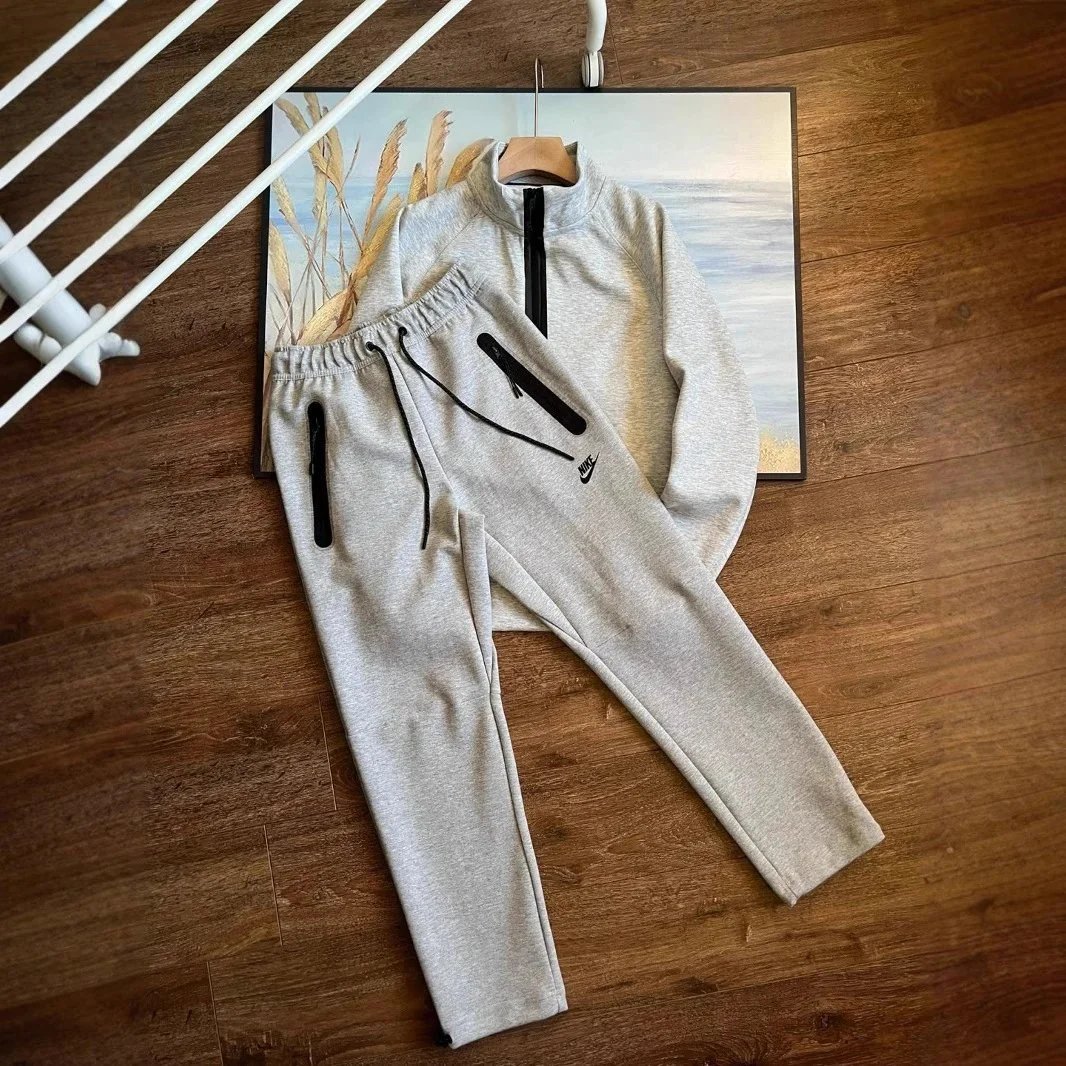 Nike Gray Track Suit Set for Men and Women