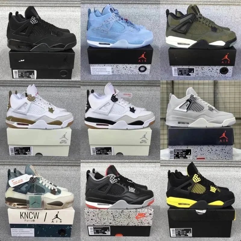 Air Jordan 4 Retro Shoes Men's Sneakers Basketball Training