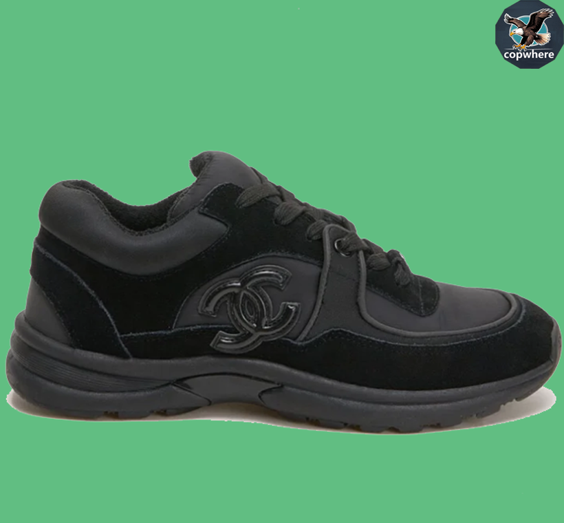 Black Chanel Logo Sneakers for Women