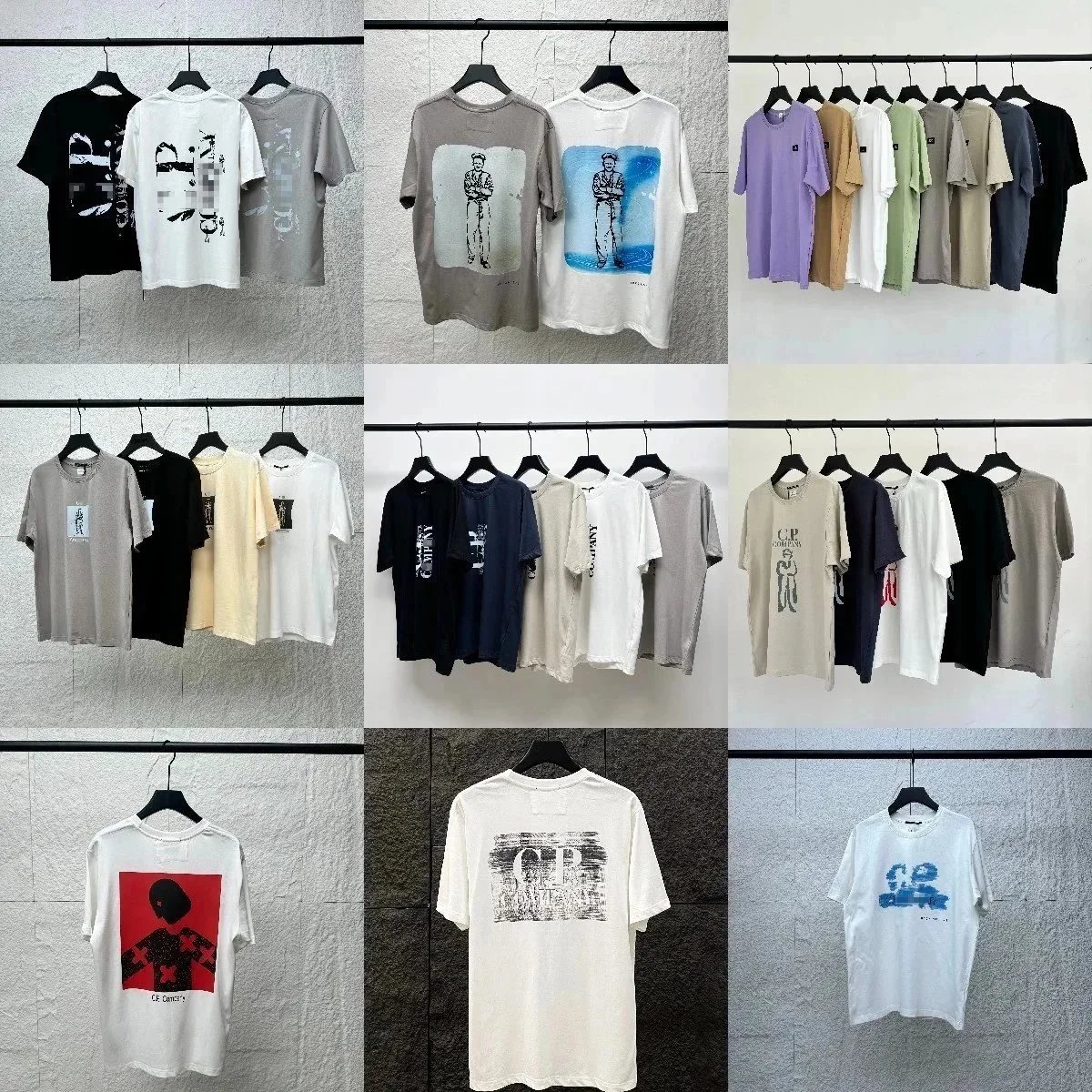 CP Company T-Shirts Men's Streetwear Graphic Tees Casual Fashion