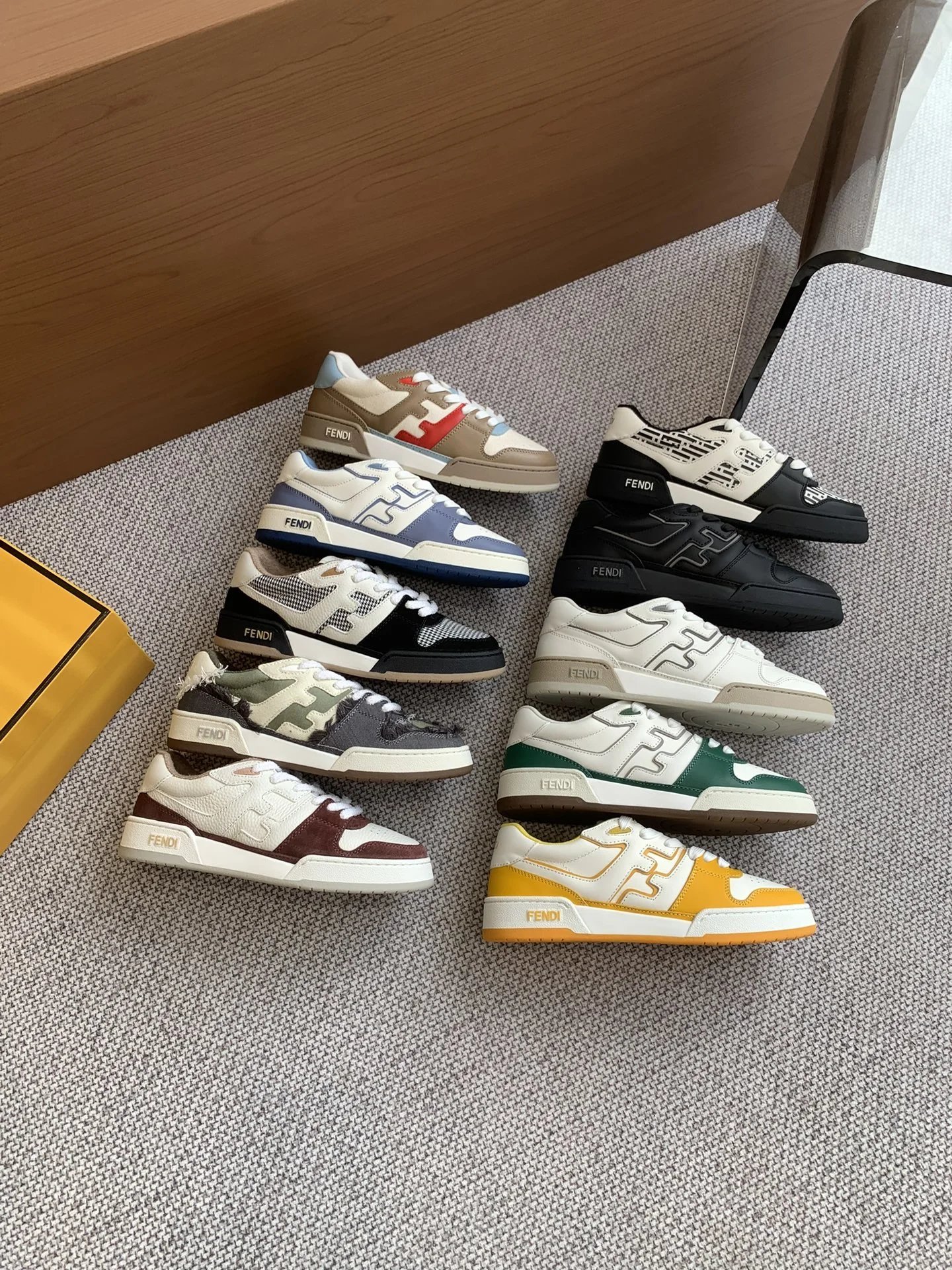 FENDI Men's Low-Top Sneakers with FF Logo Design