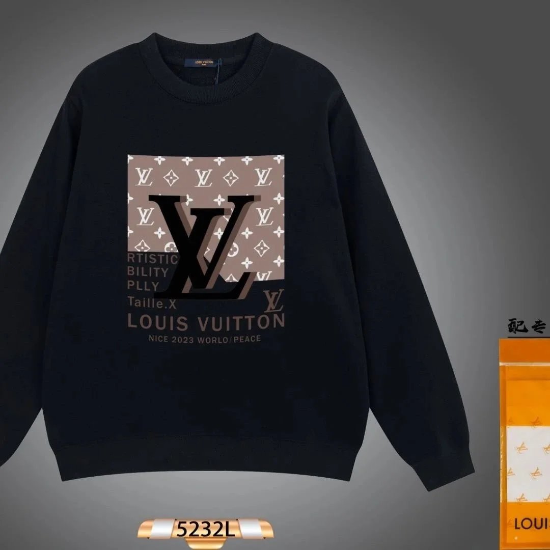 Louis Vuitton 2023 Artistic Sweatshirt Black LV Logo Design